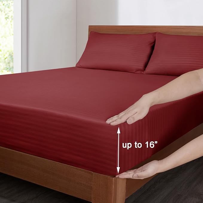 Mejoroom Striped Queen Size Sheet Set - Image 3