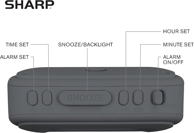 Sharp Digital Alarm Clock – Tactile Plastic Case - Image 3