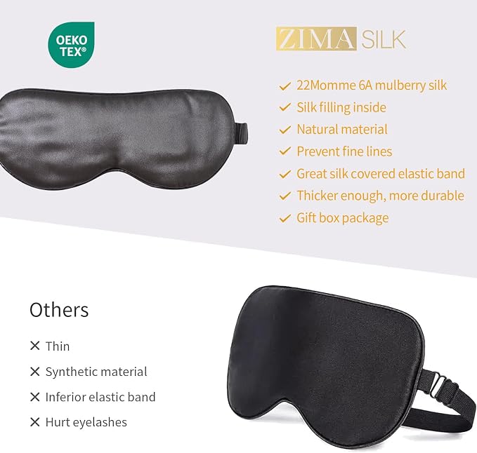 ZIMASILK Adjustable 100% 22 Momme Mulberry Silk Sleep Mask - Image 7