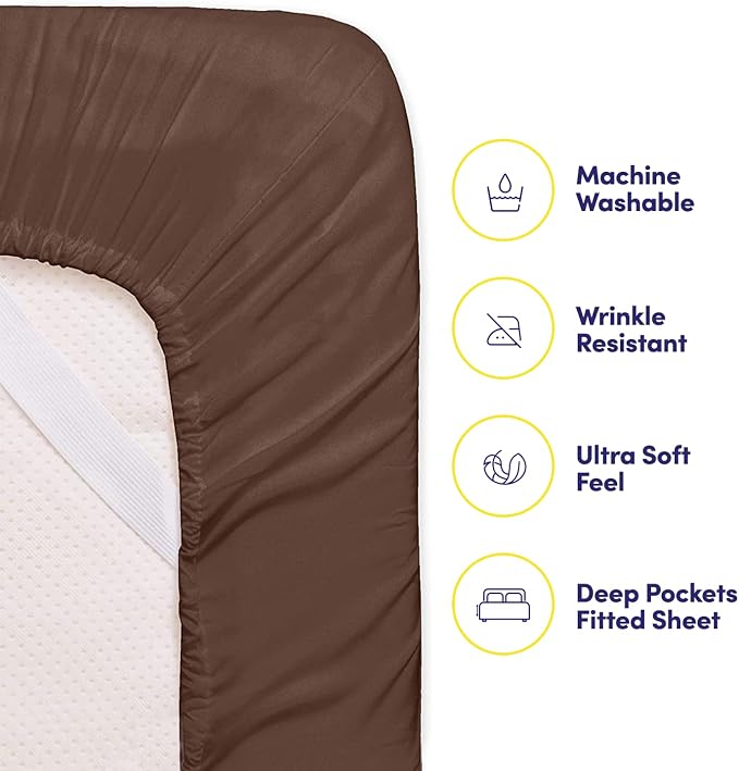 Queen Sheets Brown - Image 3