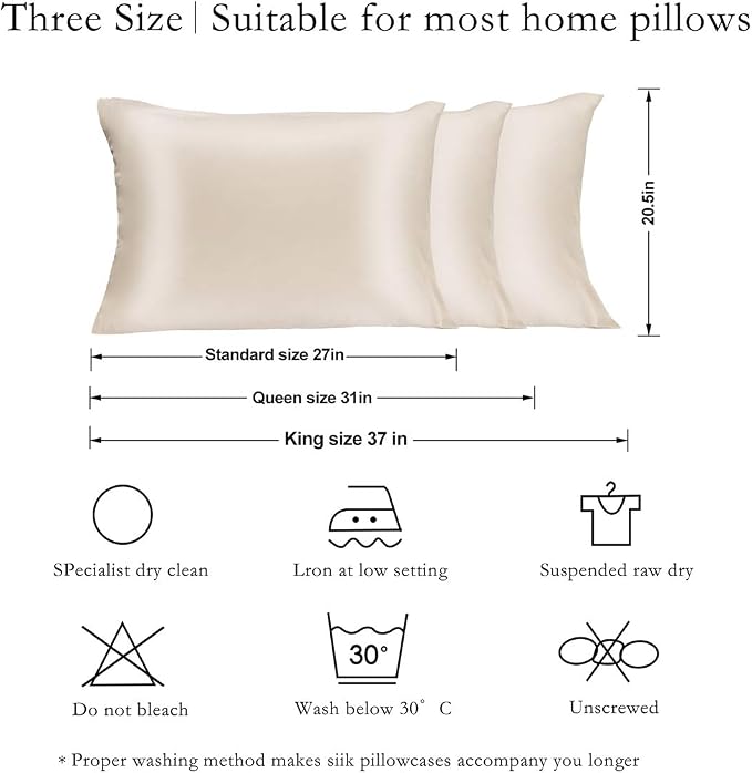 JOGJUE Silk Pillowcase for Hair and Skin 2 Pack 100% Mulberry Silk Bed - Image 5