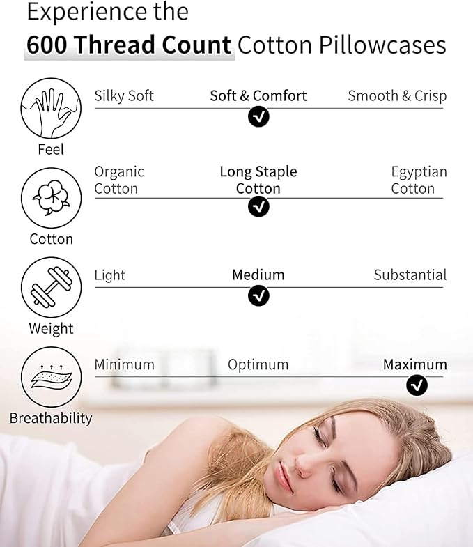 Warmstar Cotton Body Pillow Cover 1 Pack, 600 Thread Count Body Pillow case - Image 5