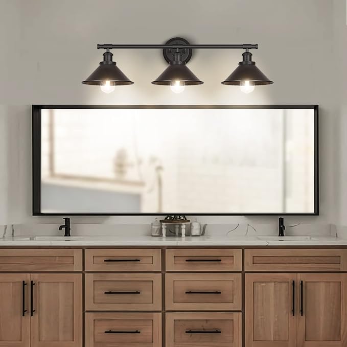 Licperron 3-Light Black Bathroom Vanity Light Fixtures Over Mirror, Farmhouse - Image 6