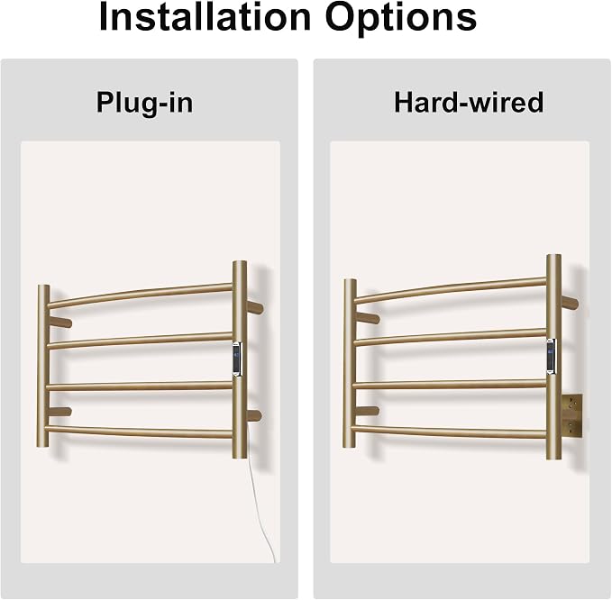 Towel Warmer Bathroom Wall Mounted Drying Rack Plug-in Electric Heated Towel - Image 8