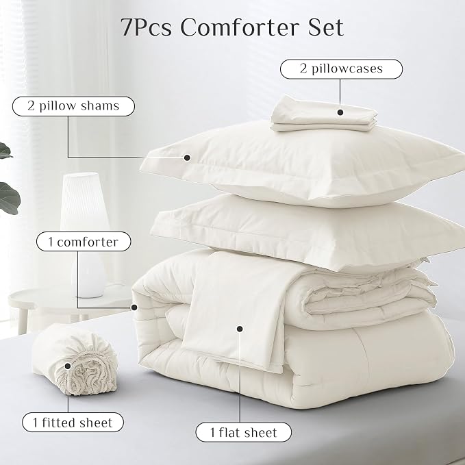 JOLLYVOGUE California King Comforter Set, Ultra-Soft Bed in a Bag Cal King Size - Image 5