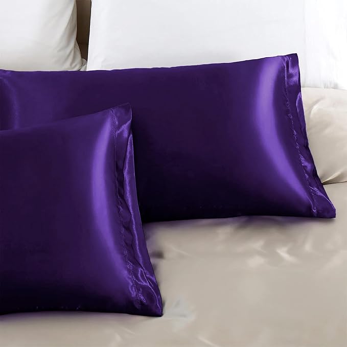 Aormenzy Satin Pillow Cases for Women Standard Size Set of 2, Fade Resistant - Image 5