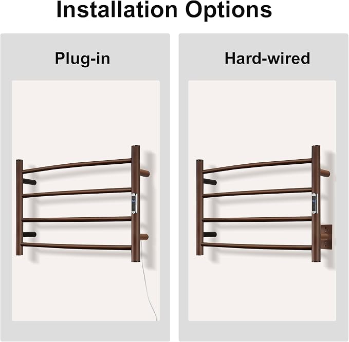 Towel Warmer with Built-in Timer Bathroom Wall Mounted Bath Towel Heater - Image 2