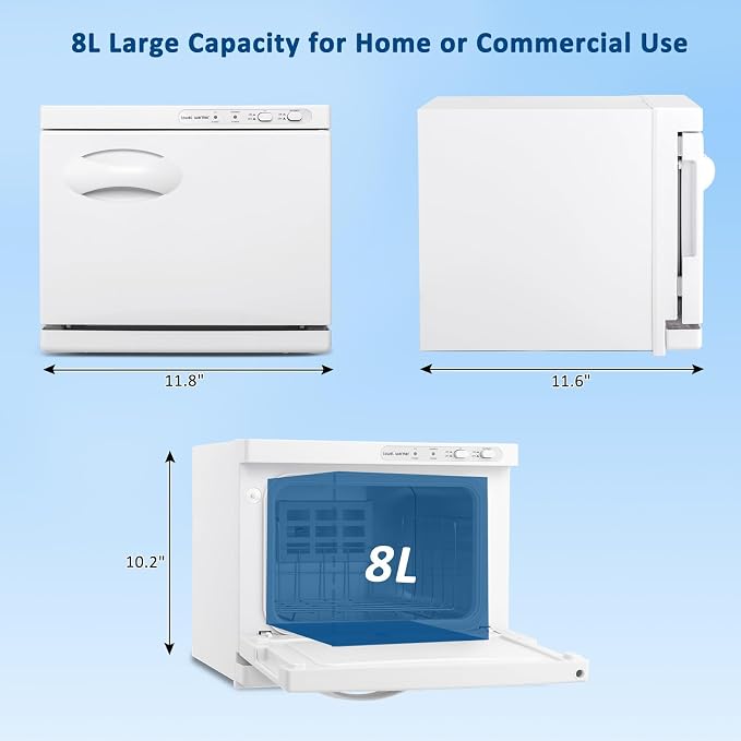 Winado Hot Towel Warmer Cabinet, 8L Thermostatic Towel Heater, 2-in-1 Mini Hot - Image 3