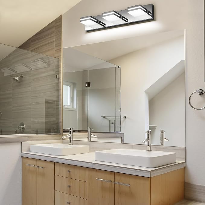 SineRise LED Modern Bathroom Vanity Light Fixtures, Chrome Modern Acrylic - Image 7