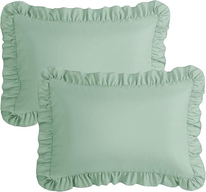 KKJIAF Ruffle Pillow Cases King Size Set of 2, Ruffled Pillow Covers - Image 7
