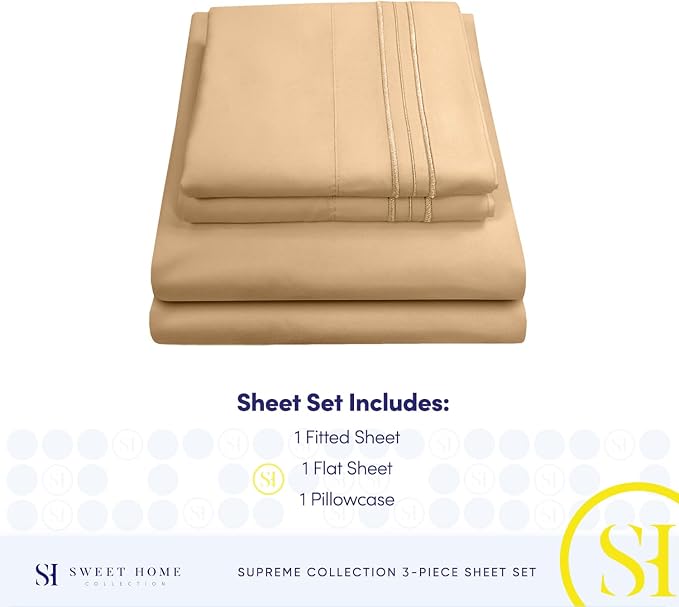 Twin Sheets - Breathable Luxury Sheets - 1800 Supreme Collection Extra Soft - Image 4