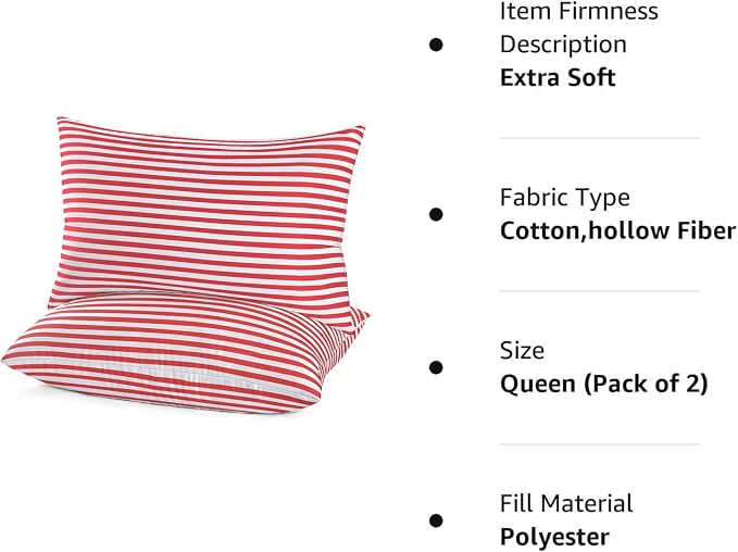 EIUE Bed Pillows for Sleeping 2 Pack Queen Size，Super Soft Down Alternative - Image 6