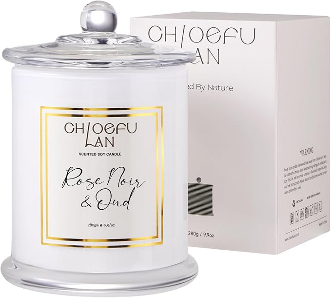 Chloefu LAN Rose Scented Candles, Oud Candle Gifts by ChloefuLANScentedCandles
