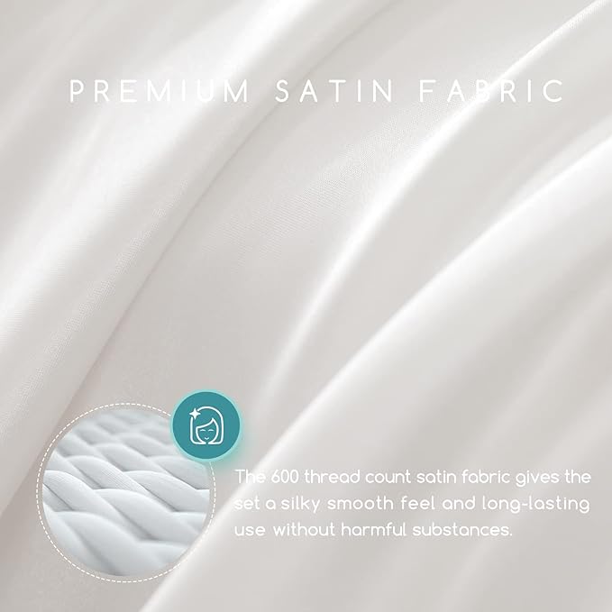 MR&HM Satin Bed Sheets, King Size Sheets Set - Image 2