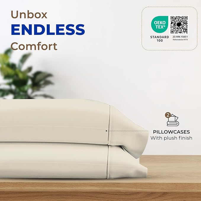 Thread Spread 100% Egyptian Cotton Pillow Cases Queen Size Set of 2 - Image 3