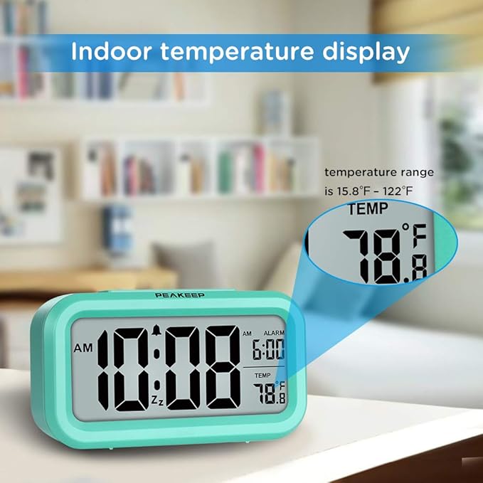 Peakeep Night Light Digital Alarm Clock Battery Operated - Image 4