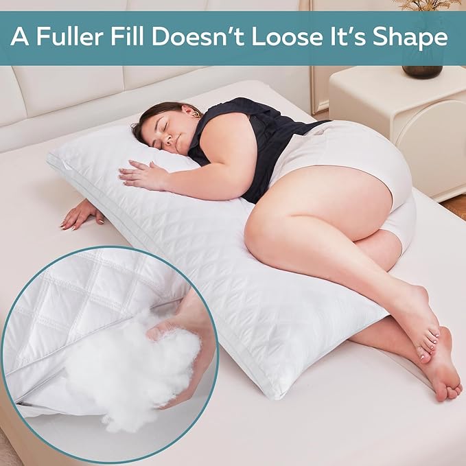 Oubonun Full Body Pillow for Sleeping-Adjustable Firm and Fluffy Body Pillows - Image 3