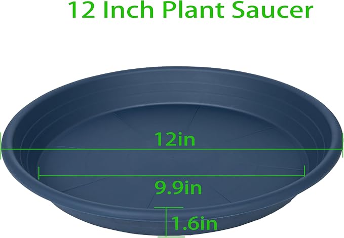 2 Pack of Plant Saucer 12 inch, 12 inch Plastic Plant Drip Trays, Heavy Duty - Image 2
