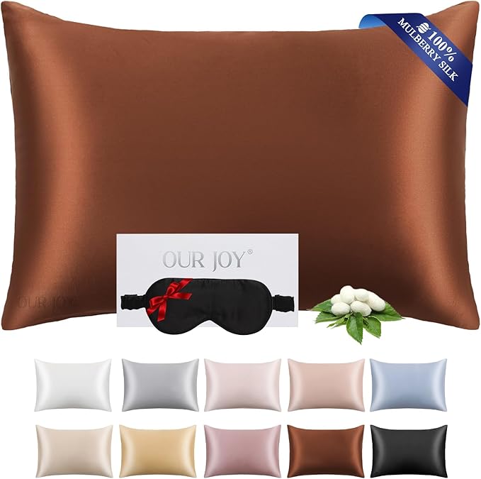 100% Mulberry Silk Pillowcase 22 Momme by OURJOY