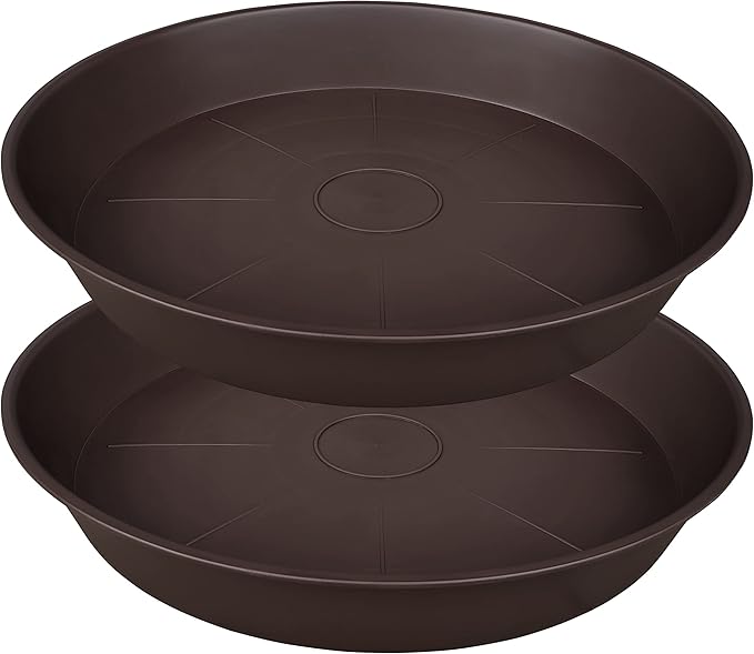 2 Pack of 26 inch Plant Saucer Round, 4.2" Depth Tray, Large Deep Plant Saucers by Bleuhome