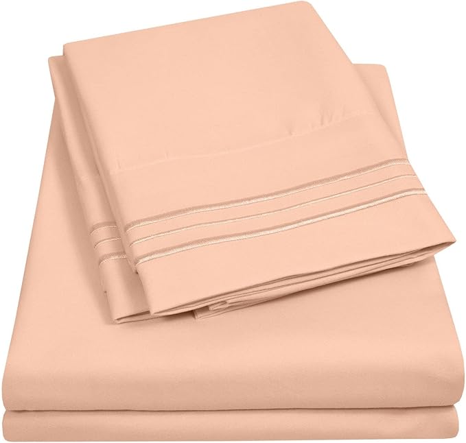 Full Size Sheet Set with Built-in Sheet Straps by SweetHomeCollection
