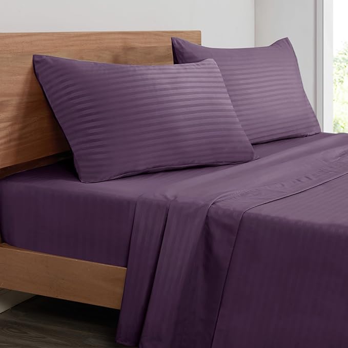 Mejoroom Striped King Size Bed Sheet Set by Mejoroom