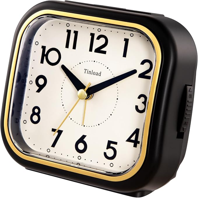 Tinload 4.3" Vintage Retro Analog Alarm Clock, Super Silent Non Ticking Clock - Image 7
