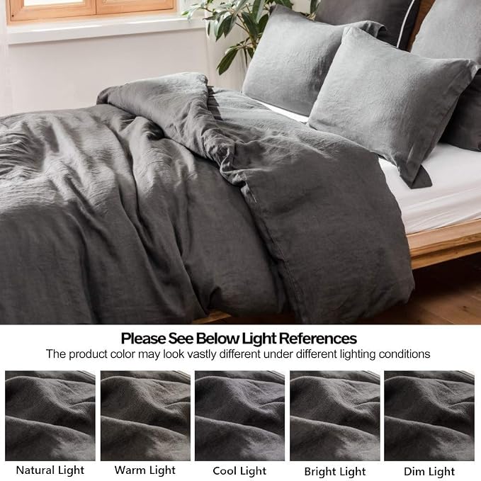 Simple&Opulence 100% Linen Duvet Cover Set 2pcs Basic Style Natural French - Image 6