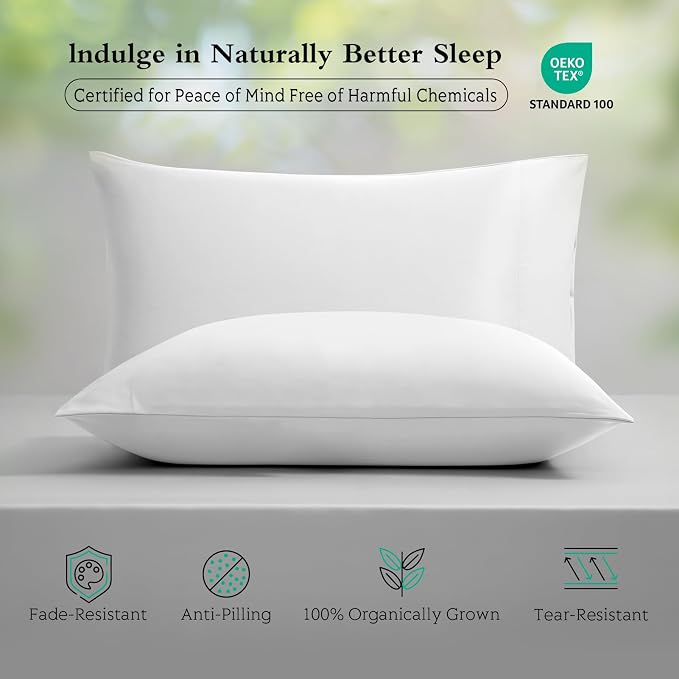 Cooling Pillowcases Queen Size Set of 2, Viscose Derived from Bamboo - Image 3