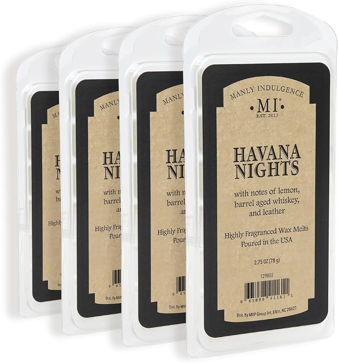 Manly Indulgence Havana Nights Scented Wax Melts, Wax Melt Warmer Cubes by ManlyIndulgence