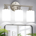 Zarbitta 3-Light Bathroom Light Fixtures, Brushed Nickel Vanity Light, by Zarbitta