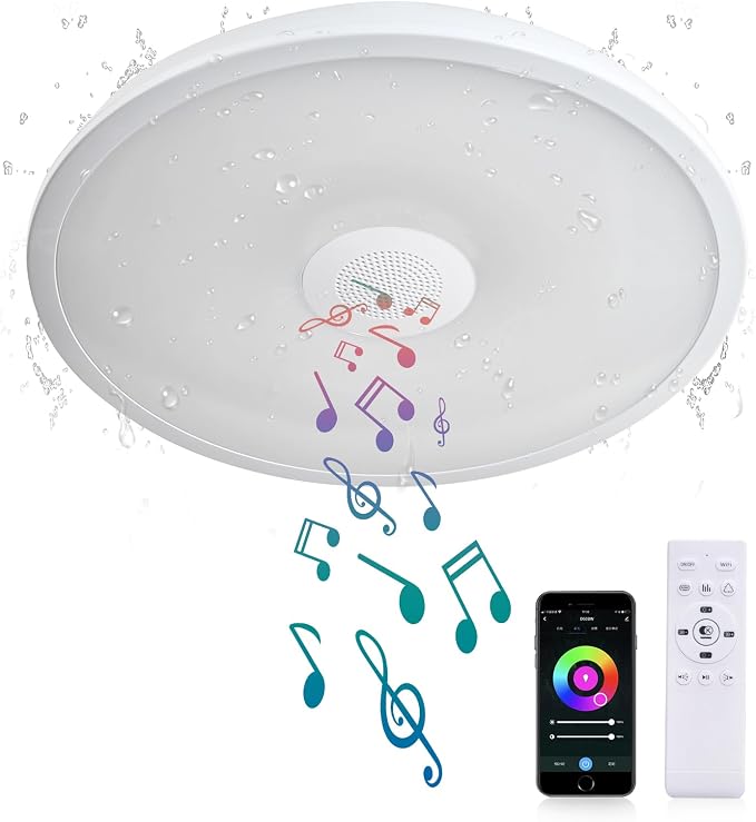 Smart Waterproof LED Flush Mount Ceiling Light Fixture, 11 inch 18W, by AlwaysOnAlwaysWarm