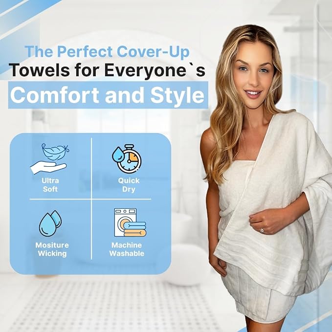 Infinitee Xclusives 100% Cotton Luxury Bath Towels Set of 2 - Image 4
