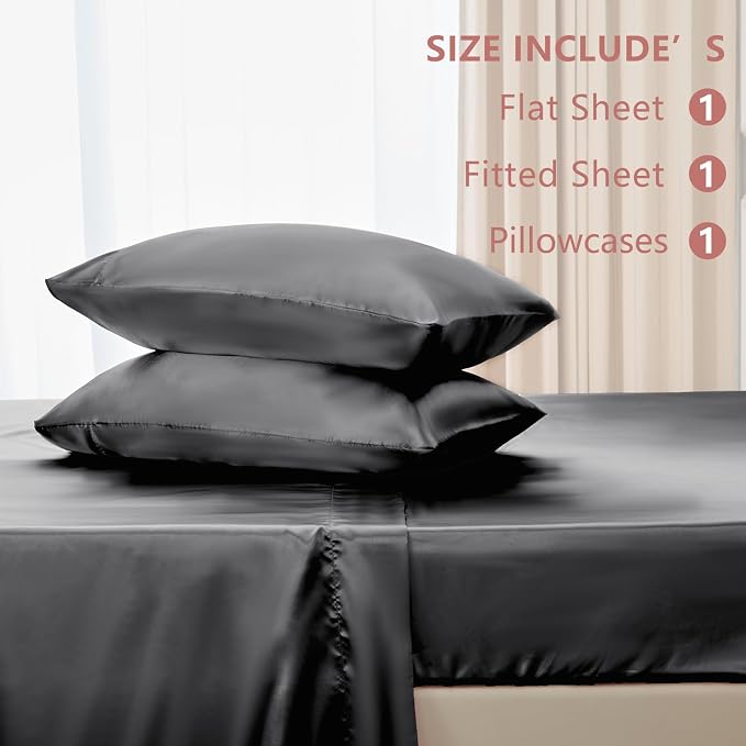 CozyLux Satin Sheets Twin Sheet Set - Image 6