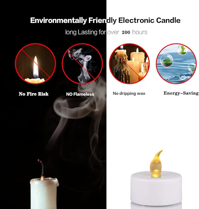 JUNPEI 24Pack Battery Tea Lights LED - Image 3
