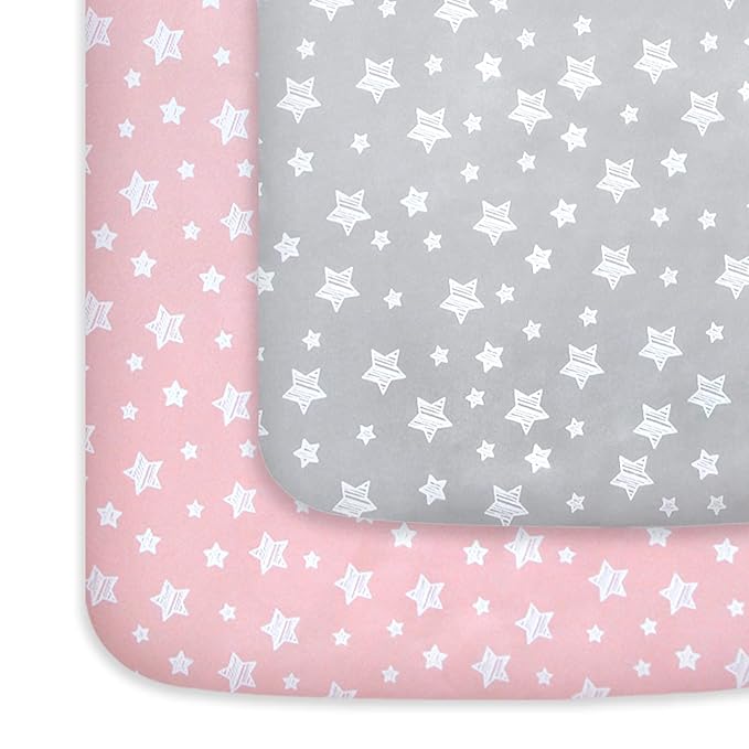 Pack and Play Sheets Girl, Mini Crib Sheets, Stretchy Pack n Play Playard by Moonsea