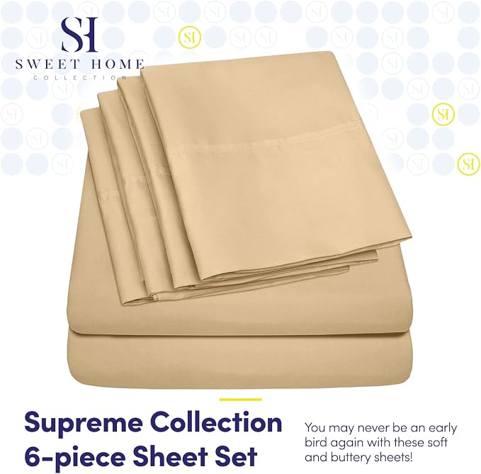 Sweet Home Collection 6 Piece 1500 Supreme Collection Brushed Microfiber Deep - Image 2