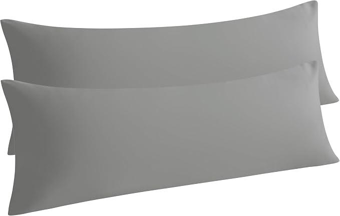 NTBAY 2-Piece Body Pillowcase Set, 20x54 inches, Smoke Grey, Microfiber by NTBAY