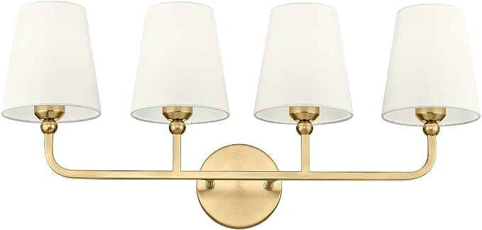 4-Light Bathroom Light Fixtures, Brushed Gold Vanity Lights by Metwet