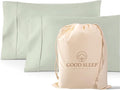 1000 TC Sage Standard Pillowcases Set of 2 100% Egyptian Cotton Pillow Cases by GoodSleepBedding