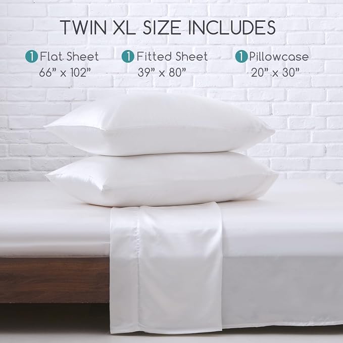 MR&HM Satin Bed Sheets, Twin XL Size Sheets Set - Image 7