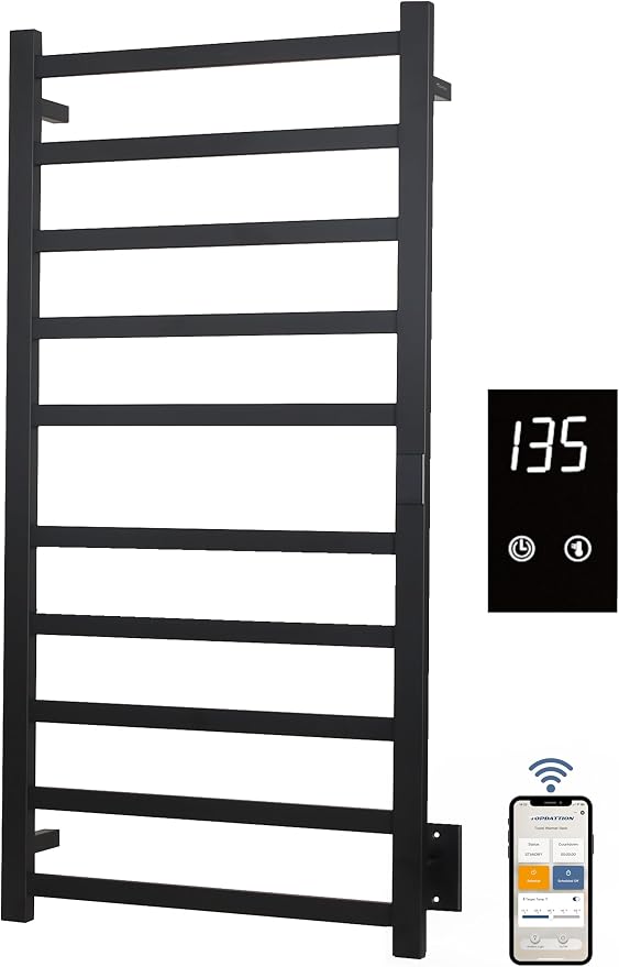 Topdattion Smart Wireless Electric Towel Warmer | Blade Thin 10 Bar Design | by Topdattion