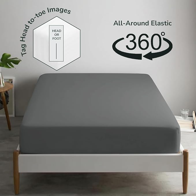 Feather & Stitch Fitted Bottom Sheet Only Twin Size 500 TC-1 Piece 100% Cotton - Image 4