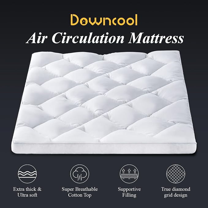 DOWNCOOL 3 Inch King Mattress Topper, Ultra Thick and Fluffy Supportive Memory - Image 3