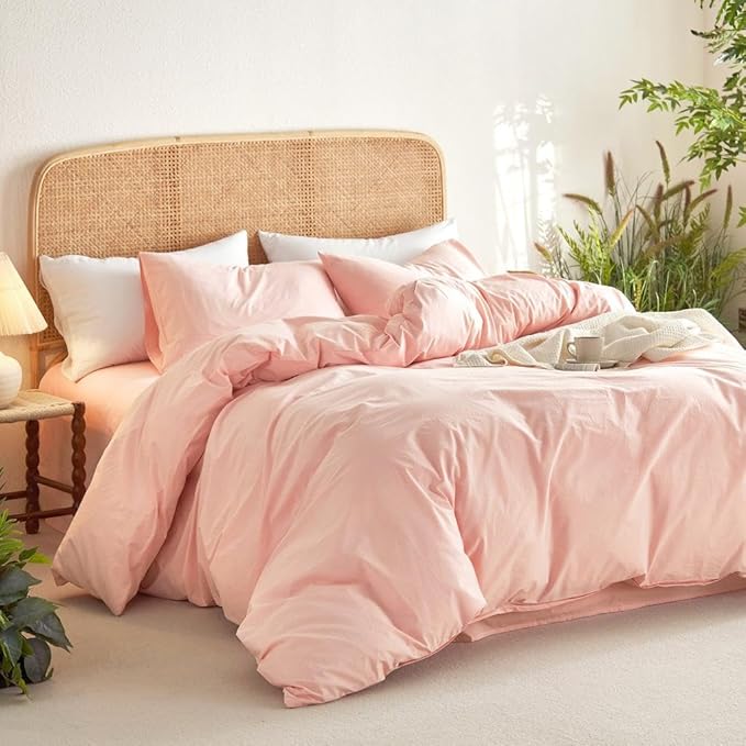Wake In Cloud - Cotton Duvet Cover Set, Queen Size, 100% Washed Cotton - Image 3
