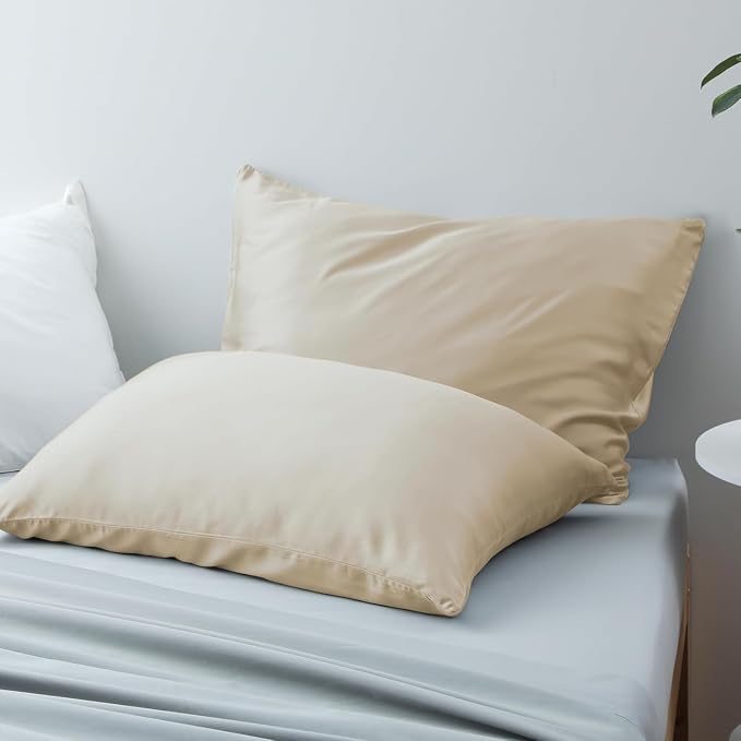 4-Pack Bamboo Viscose Zippered Pillow Cases Queen Size, 400 Thread Count - Image 7