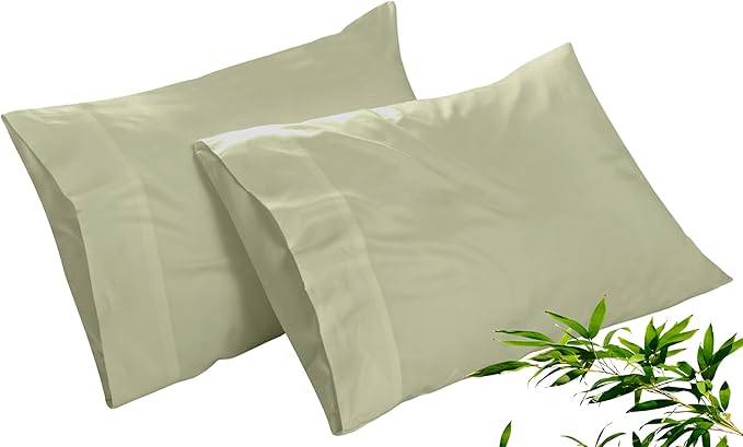 Royale Linen Cooling Pillow Cases Standard Size Set of 2-100% Rayon Derived by ROYALELINENS