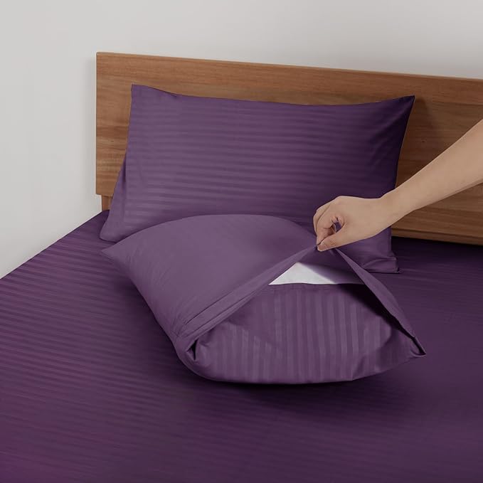 Mejoroom Striped Full Size Sheets – Extra Soft Full Size Bed Sheets - Image 4