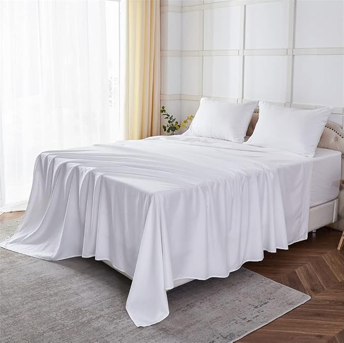 ILAVANDE Deep Pocket Queen Sheets Set 4 Piece, Hotel Luxury Super Soft 1800 - Image 6