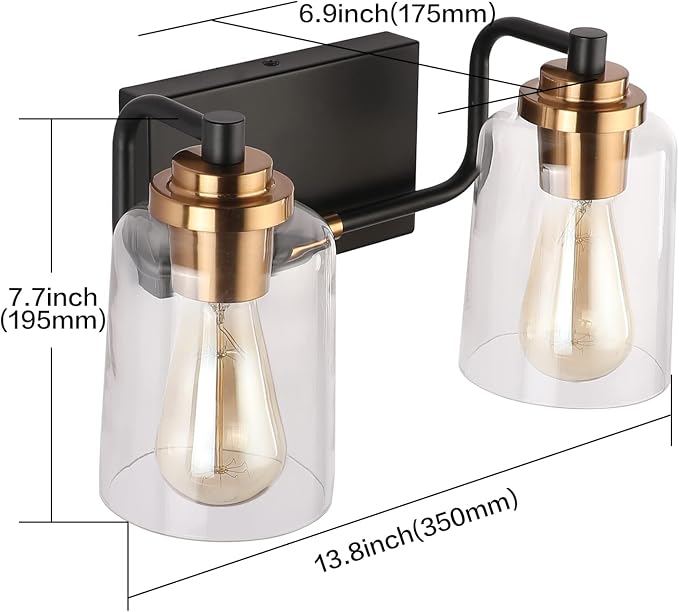 SOLFART Vintage Bathroom Vanity Light Black Bathroom Light fixtures Over Mirror - Image 6